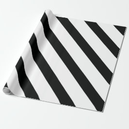 Papel De Regalo Rayado (negro y blanco | Diagonal) Cualquier Perso