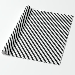 Papel De Regalo Rayado (negro y blanco | Diagonal) Cualquier Perso