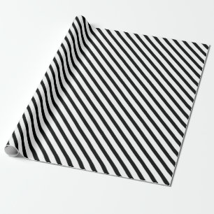 Papel De Regalo Rayado (negro y blanco   Diagonal) Cualquier Perso