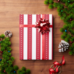 Papel de regalo rayado rojo y blanco