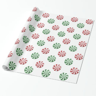 Papel de regalo rayado rojo y verde de los
