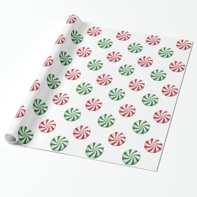 Papel de regalo rayado rojo y verde de los (Desenrollado)