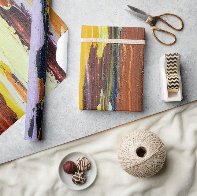 Papel De Regalo Rayas abstractas pintadas (Artesanía)