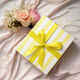Papel De Regalo Rayas amarillas claras y blancas