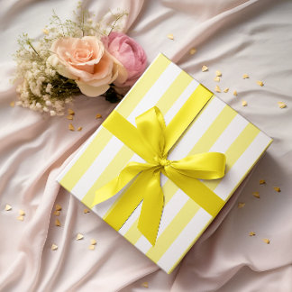 Papel De Regalo Rayas amarillas claras y blancas