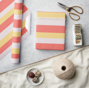 Papel De Regalo Rayas amarillas naranjas