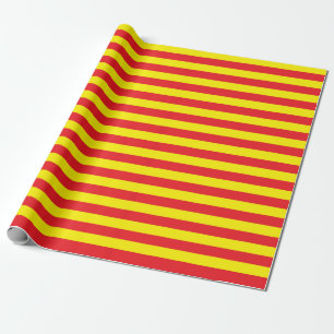 Papel De Regalo Rayas amarillas y rojas