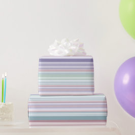 Papel De Regalo Rayas Aqua, Rubor y Lavanda