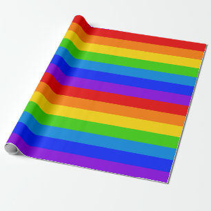 Papel De Regalo Rayas Arcoiris 7 Colores Rollo Continuo sin soldad