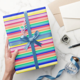 Papel De Regalo Rayas arcoiris coloridas