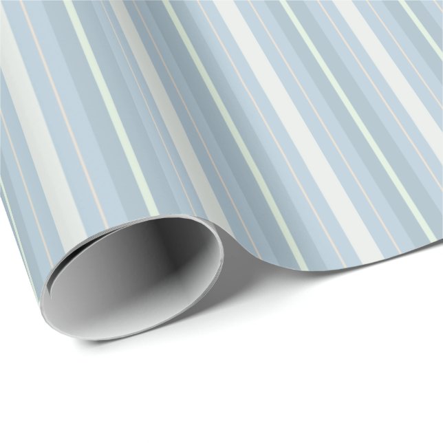 Papel De Regalo Rayas Azul-Grises (Esquina del rollo)