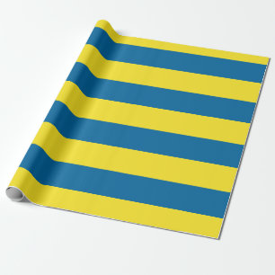 Papel De Regalo Rayas   Azul y Amarillo   PERSONALIZABLE