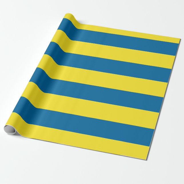 Papel De Regalo Rayas | Azul y Amarillo | PERSONALIZABLE (Desenrollado)