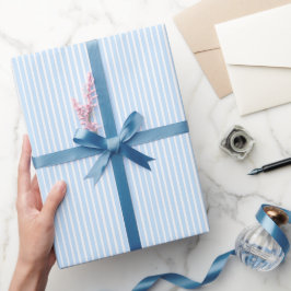 Papel De Regalo Rayas Azules Claras Finas