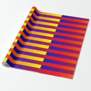 Papel De Regalo Rayas Azules Rojas Amarillas