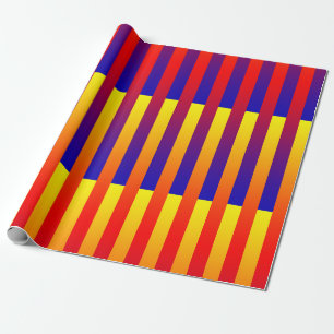 Papel De Regalo Rayas Azules Rojas Amarillas