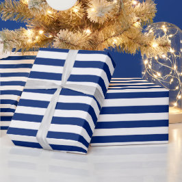 Papel De Regalo Rayas Azules y Blancas