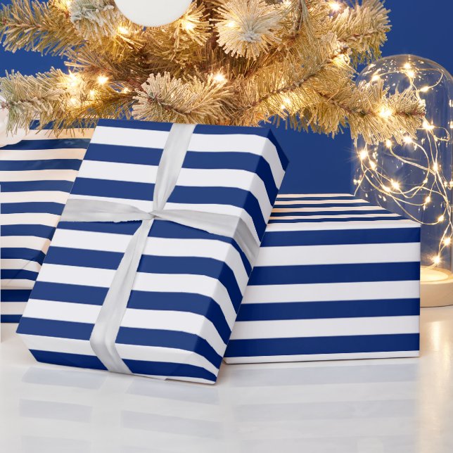Papel De Regalo Rayas Azules y Blancas (Vacaciones)