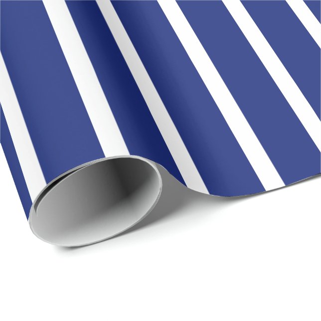 Papel De Regalo Rayas Azules y Blancas (Esquina del rollo)