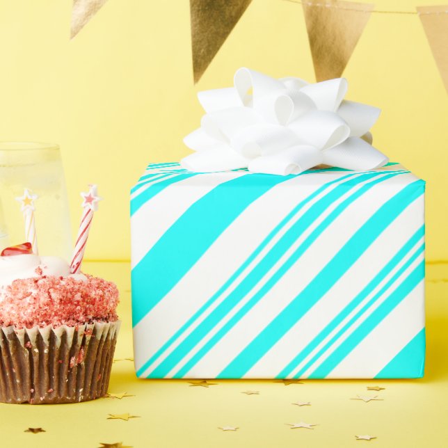 Papel De Regalo Rayas azules y blancas (Fiesta de cumpleaños )