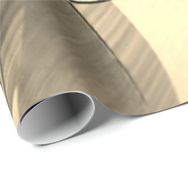 Papel De Regalo Rayas beiges en tonos beige (Esquina del rollo)
