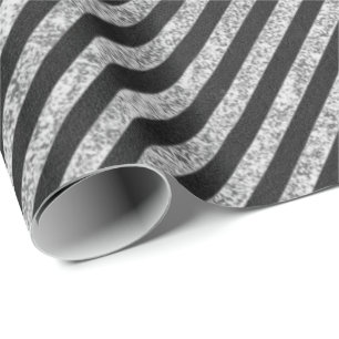 Papel De Regalo Rayas Black White Lines Chalkboard Elegante