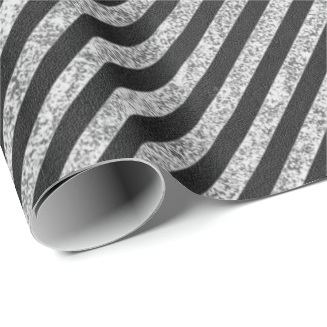 Papel De Regalo Rayas Black White Lines Chalkboard Elegante (Esquina del rollo)