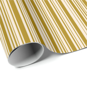 Papel De Regalo Rayas blancas antiguas y doradas
