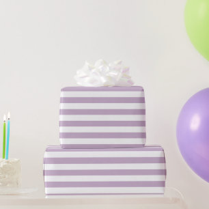 Papel De Regalo Rayas blancas con fondo de lavanda   Color DIY