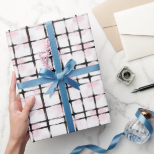 Papel De Regalo Rayas Blancas Negras Rosas