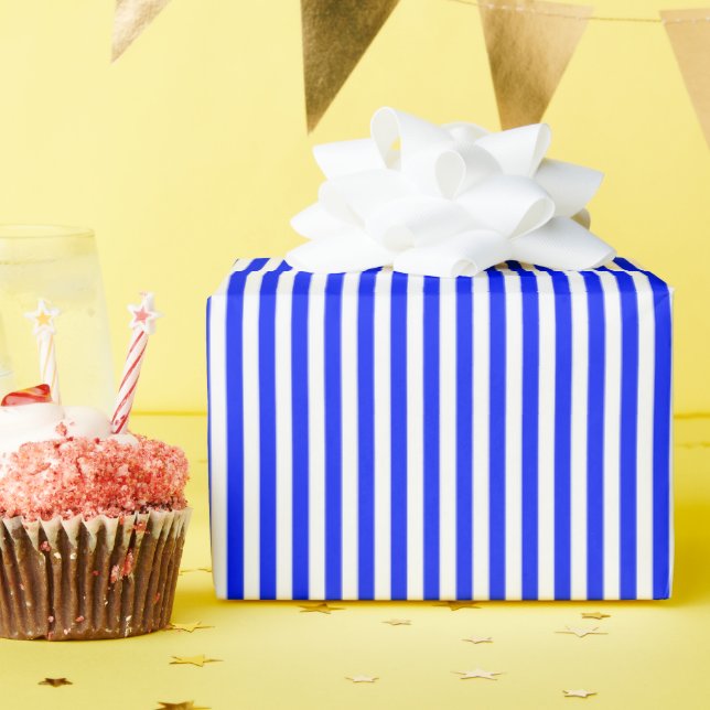 Papel De Regalo Rayas Blancas y Azul Claro (Fiesta de cumpleaños )