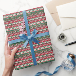 Papel De Regalo Rayas Clásicas de Jersey Feo de Navidad