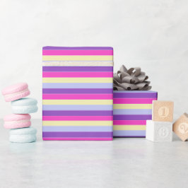 Papel De Regalo Rayas Coloridas con Letra Inicial en Escritura