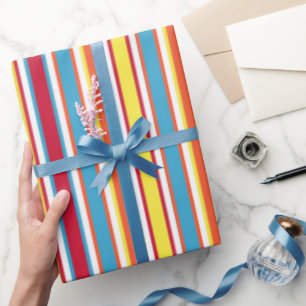 Papel De Regalo Rayas coloridas de Fiesta de perro personalizadas