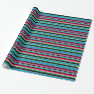 Papel De Regalo Rayas combinadas mexicanas del arco iris