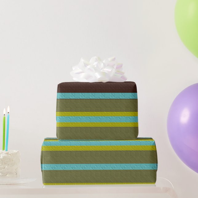 Papel De Regalo Rayas con patrón  (Regalos de fiesta)