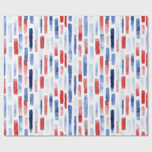 Papel De Regalo Rayas Costeras Azules, Blancas y Rojas