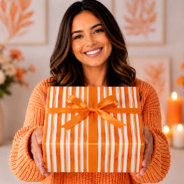 Papel De Regalo Rayas de acuarela rojas de tomate atrevidas