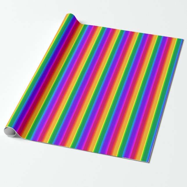 Papel De Regalo Rayas de arco iris irregulares (Desenrollado)