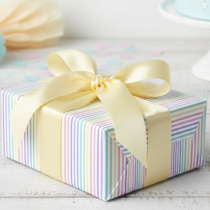 Papel De Regalo Rayas de Arcoíris Femeninas