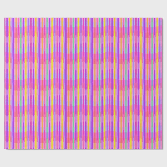 Papel De Regalo Rayas de arcoíris pastel lindas (Superficie plana)
