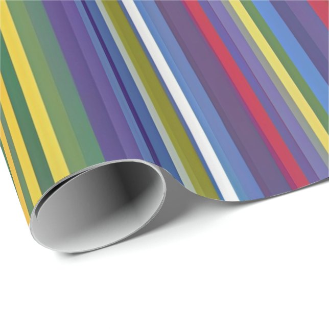 Papel De Regalo Rayas de arcoiris Vivid Gift Wrft - Negrita y vibr (Esquina del rollo)