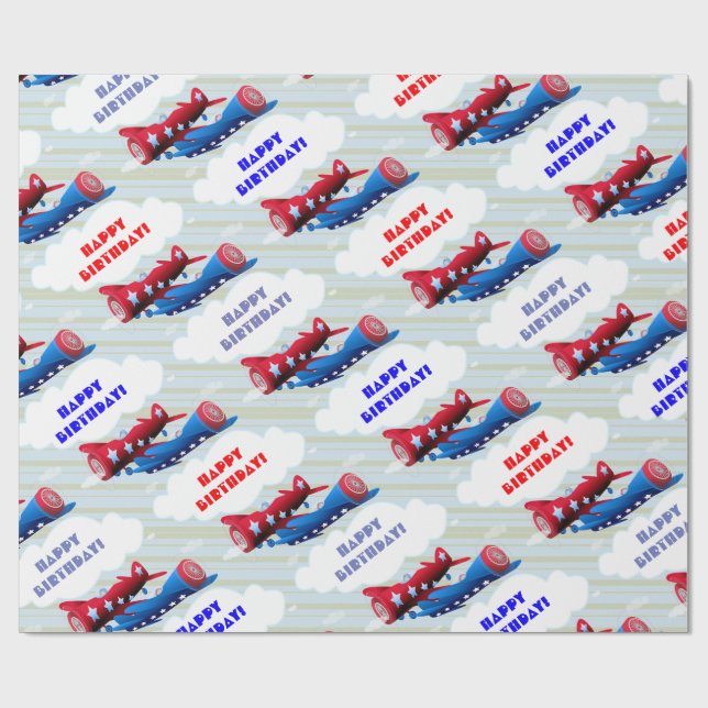 Papel De Regalo Rayas de Aviador del programa aéreo de la Fuerza A (Superficie plana)
