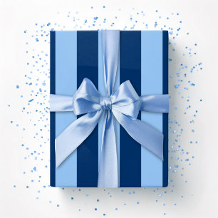 Papel De Regalo Rayas de Cabaña en Índigo Azul