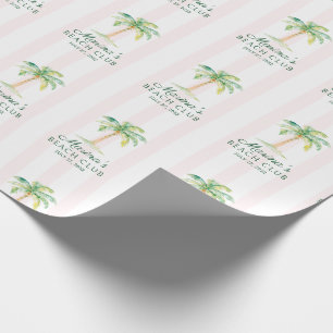 Papel De Regalo Rayas de Cabaña Rosa Rubor Club de Palm Beach