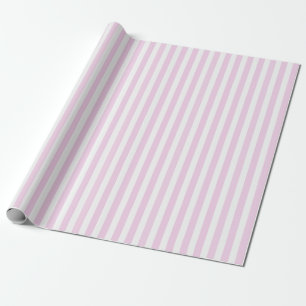 Papel De Regalo Rayas de caramelo rosa pálido y blanco