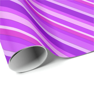Papel De Regalo Rayas de caramelos estratificadas - púrpura y orqu