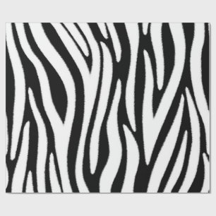 Papel De Regalo Rayas de cebra en efecto de pelaje negro y blanco