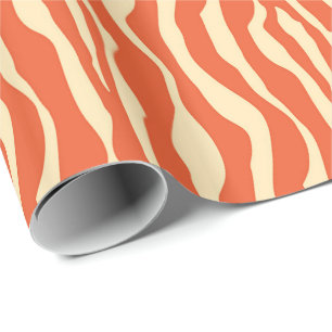 Papel De Regalo Rayas de cebra - Mandarín y naranja ligero
