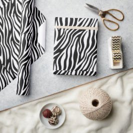 Papel De Regalo Rayas de cebra monocromáticas de moda